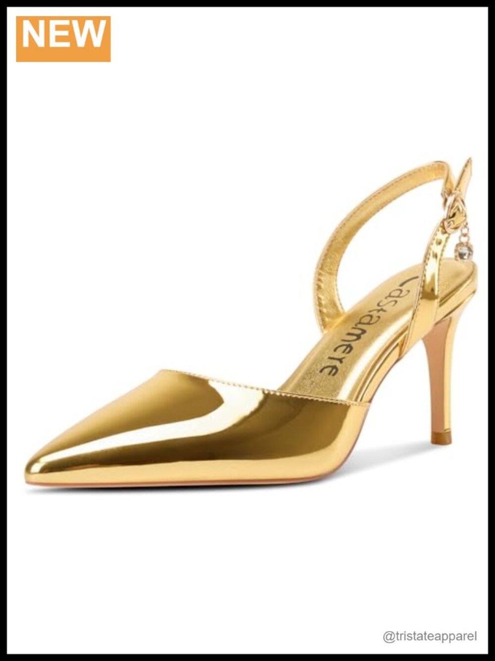Slingback Stiletto Heel Pumps Pointed Toe Faux Leather Wedding Dress Shoes